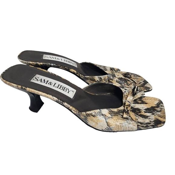 Sam & Libby Vintage Chunky Snake Print Heels Size 8.5 Excellent Condition - Picture 4 of 7